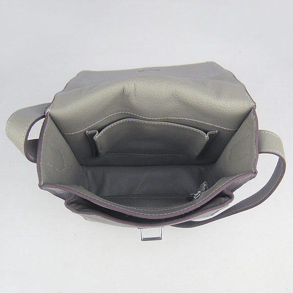 7A Hermes Togo Leather Messenger Bag Grey h2811 Replica - Click Image to Close